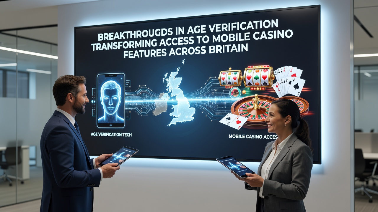 Modern smartphone displaying secure age verification interface for mobile casino applications in Britain