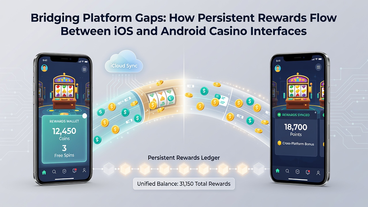 Detailed view of reward points transferring across iOS and Android casino apps