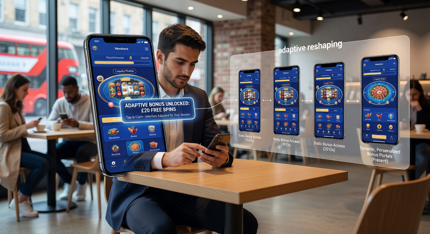 Close-up of adaptive bonus dashboard adjusting offers on a UK mobile casino app