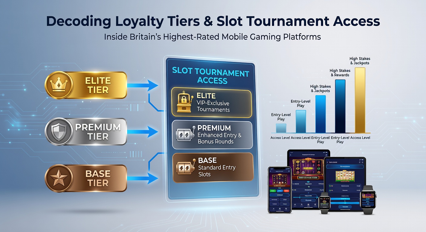 Mobile casino interface showing loyalty tier progression and slot tournament entry options on a smartphone screen
