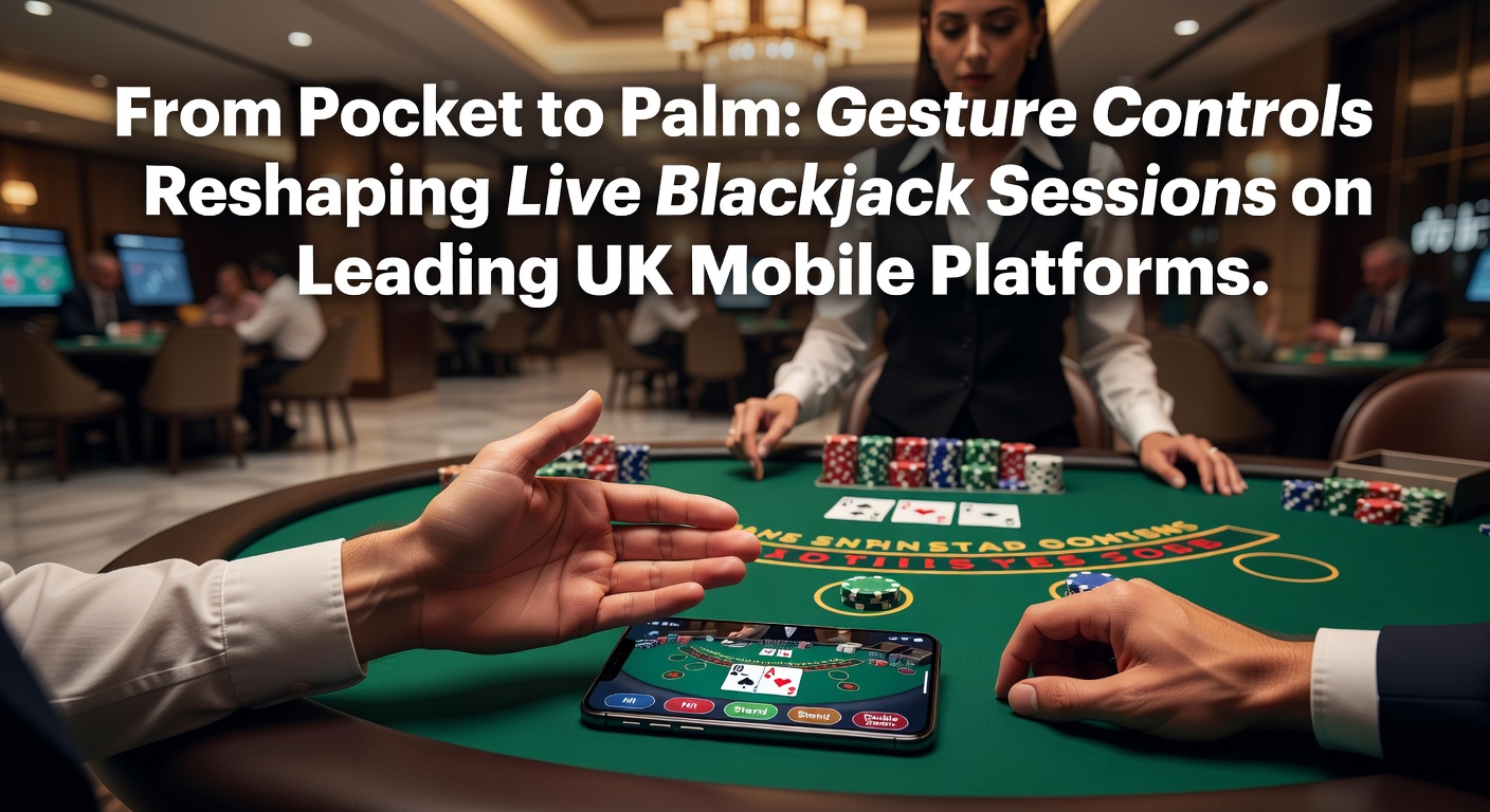 Smartphone screen showing gesture controls in a live blackjack session on a UK mobile casino app