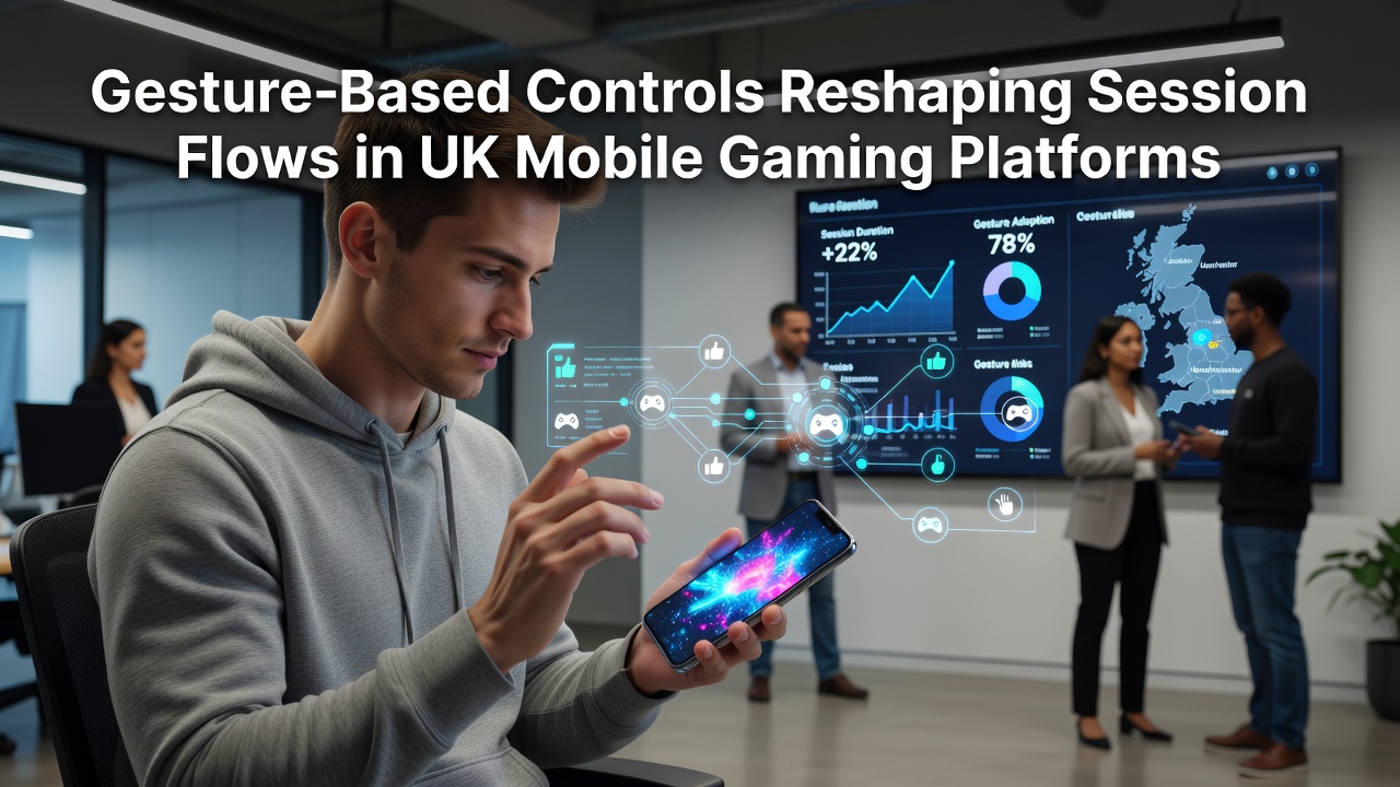 Mobile gaming interface showing gesture controls in action on a UK smartphone