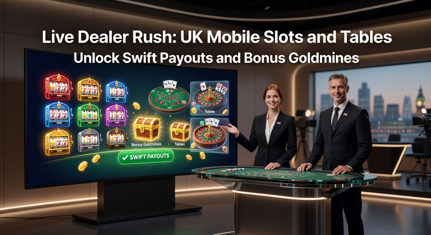 Vibrant mobile screen showing live dealer blackjack table with UK player interface and swift payout notification