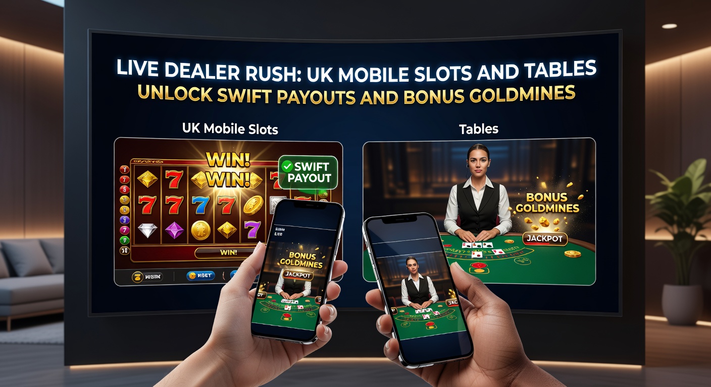 UK mobile casino app dashboard displaying live table bonuses, slot jackpots, and instant payout options