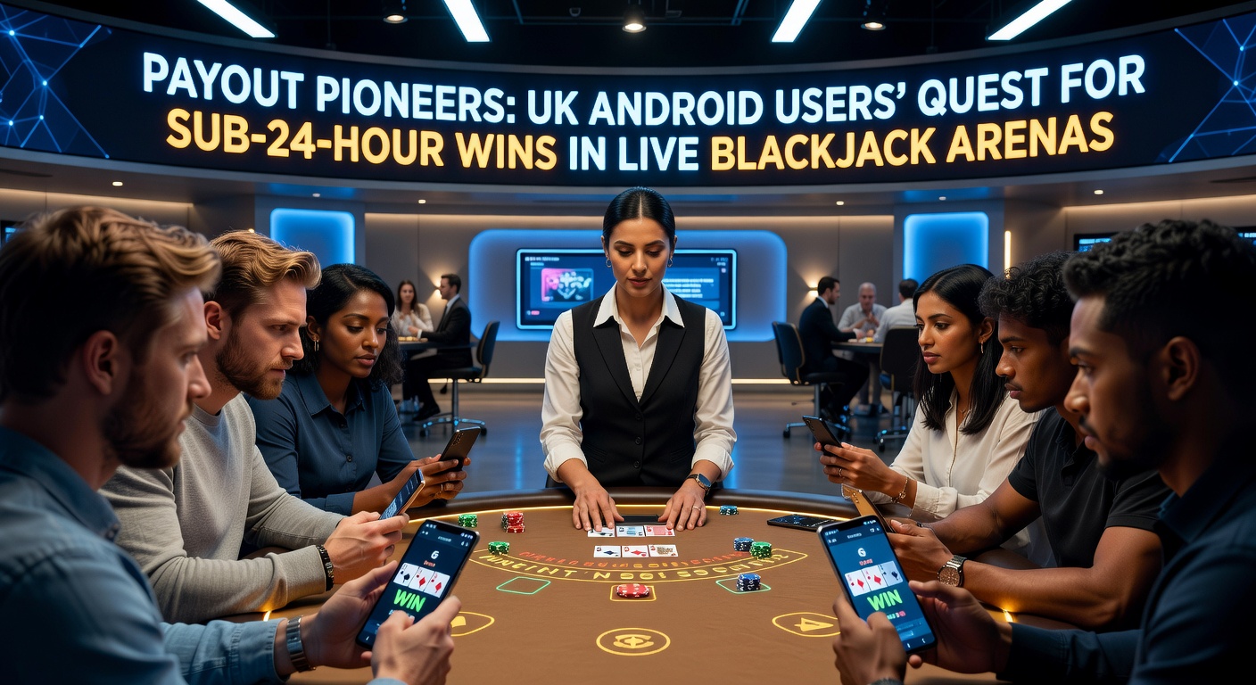 Android smartphone displaying a live blackjack table with a payout confirmation popping up in under 24 hours, highlighting fast withdrawal speeds for UK players