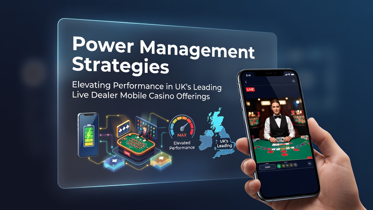 Mobile casino live dealer interface showing optimized power usage indicators on a smartphone screen