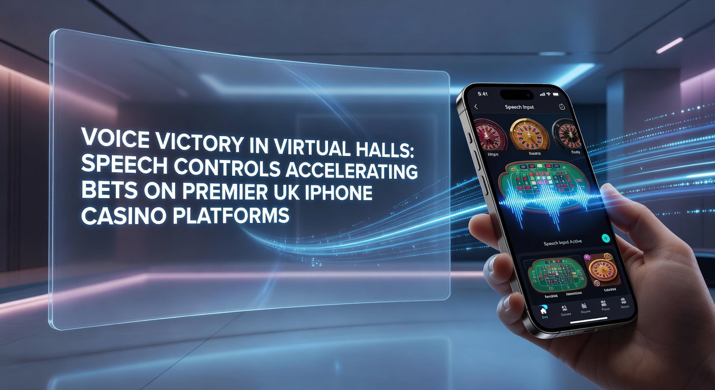 Smartphone screen displaying a casino app with voice command interface active, showing speech bubbles for betting instructions