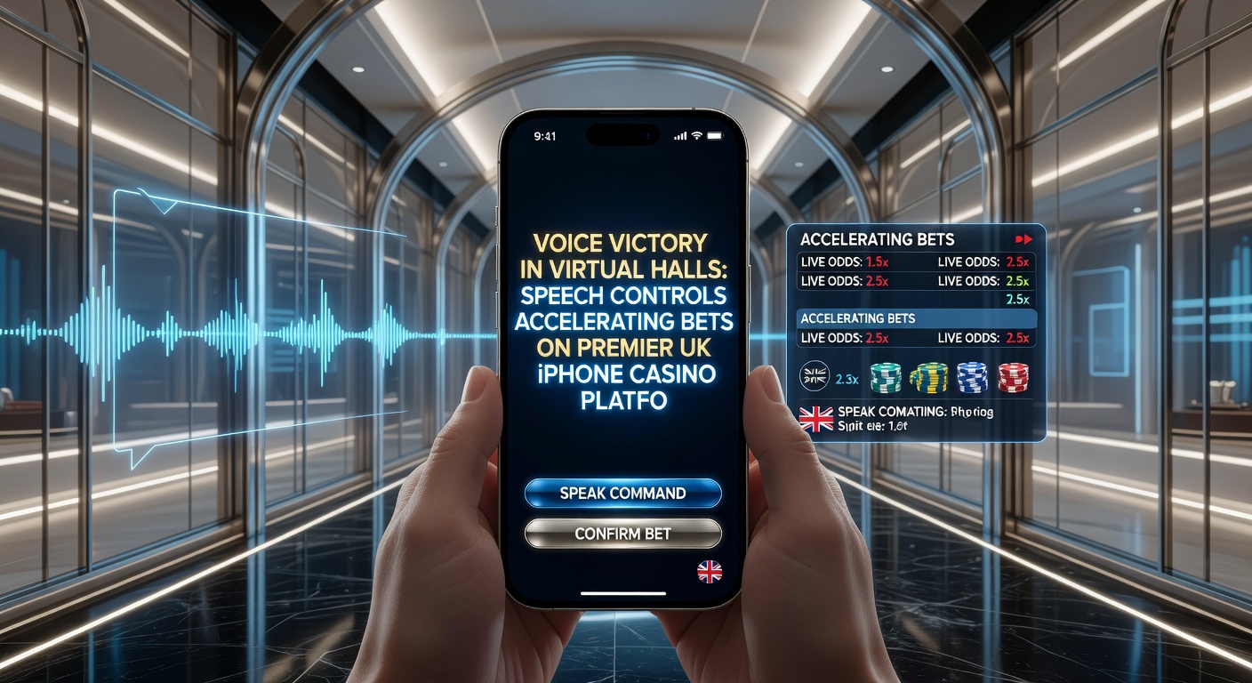 Close-up of iPhone user speaking into device during a casino game, with overlaid voice waveform and betting options highlighted